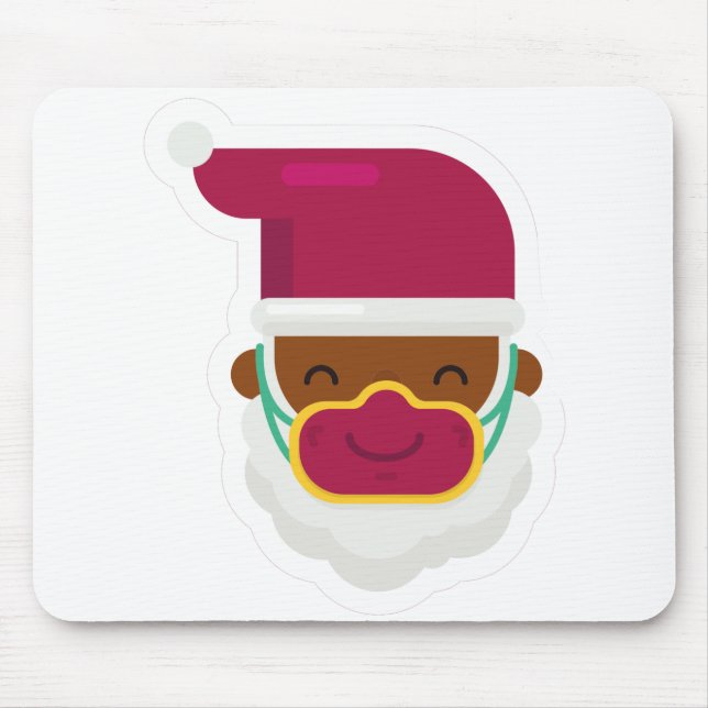 coronavirus face mask black santa mouse mat (Front)