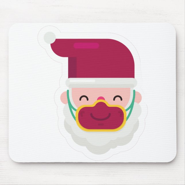 coronavirus face mask santa xmas mouse mat (Front)