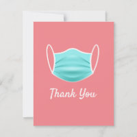 Coronavirus Face Mask Thank You Flat Card