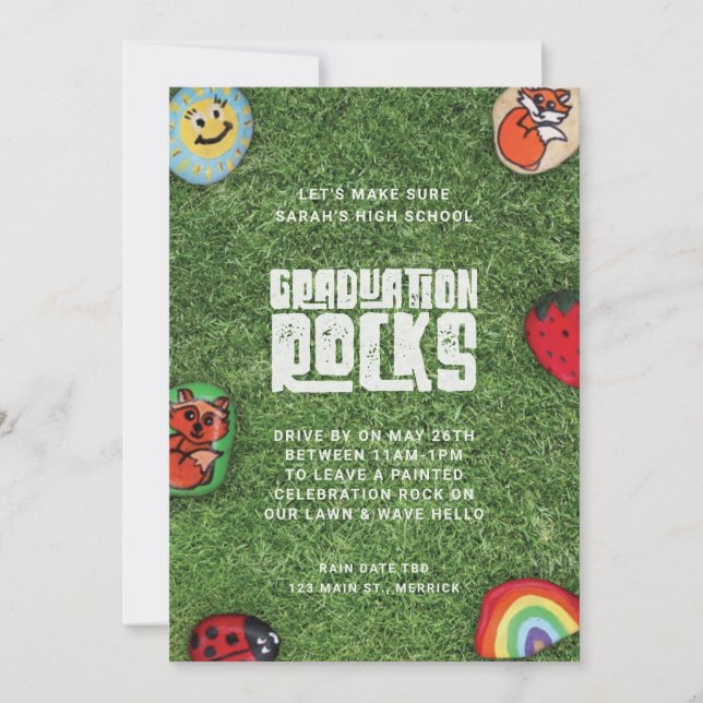 Coronavirus Graduation Party Rock Party Car Parade Invitation (Front)