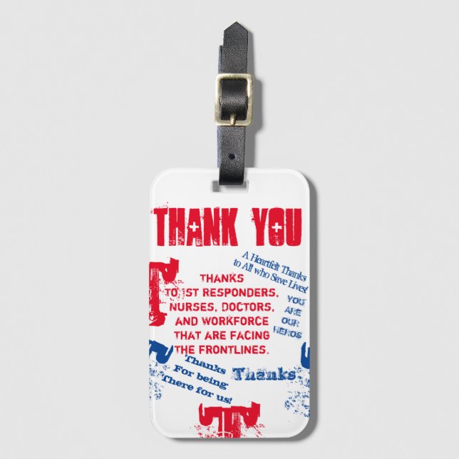CORONAVIRUS HEROES LUGGAGE TAG (Front Vertical)