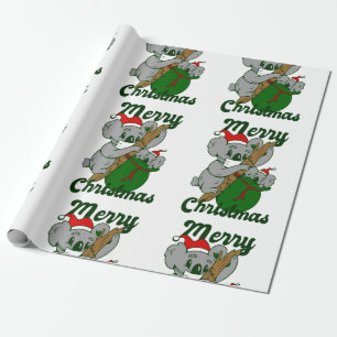 coronavirus koala christmas face mask wrapping paper