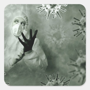 Coronavirus Nurse Square Sticker