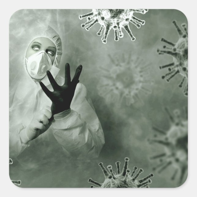 Coronavirus Nurse Square Sticker (Front)