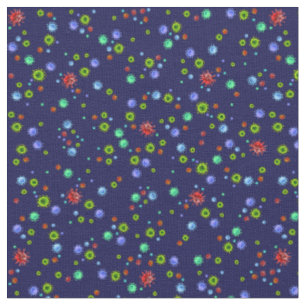 Coronavirus on Royal Blue. Stop the Spread! Fabric