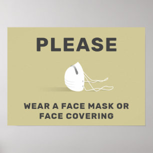 Coronavirus Please Wear a Face Mask Face Covering Poster