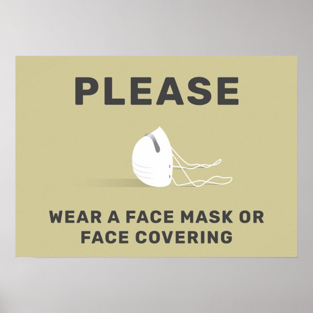 Coronavirus Please Wear a Face Mask Face Covering Poster (Front)