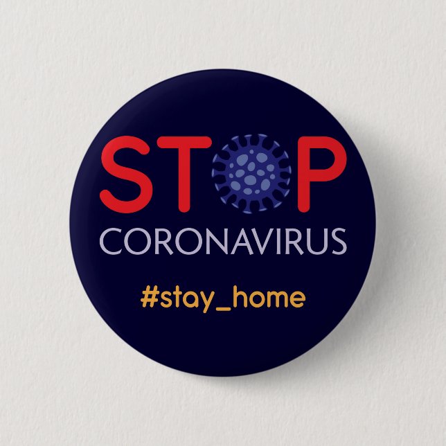 Coronavirus prevention campaign stop disease 6 cm round badge (Front)
