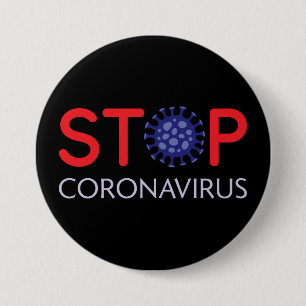 Coronavirus prevention, stop infection spreading 7.5 cm round badge