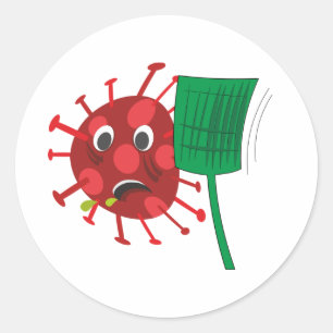 Coronavirus Slapped in the Face - Funny Art Classic Round Sticker