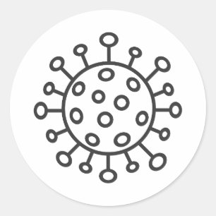 Coronavirus symbol classic round sticker