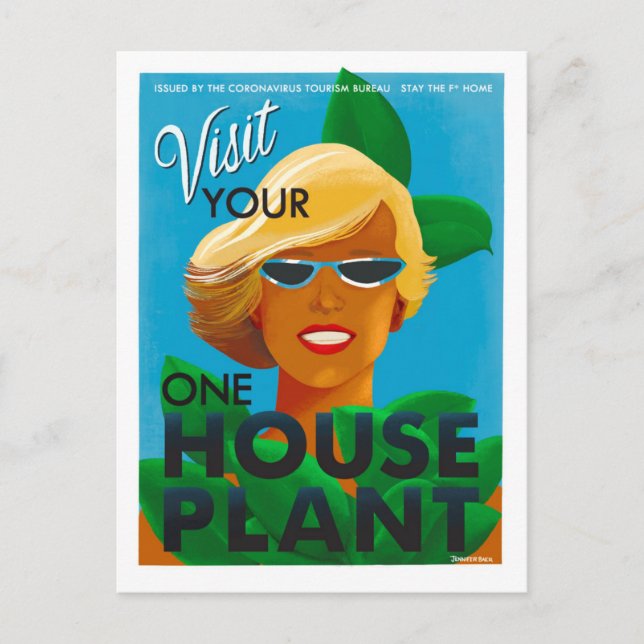 Coronavirus Tourism Bureau One House Plant Postcard (Front)