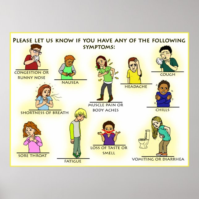 Coronavirus visual symptoms Poster (Front)