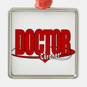 CORONER LOGO BIG RED DOCTOR METAL TREE DECORATION