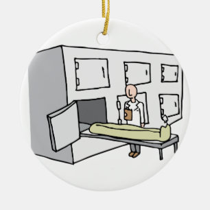 Coroner Morgue Room Ceramic Tree Decoration