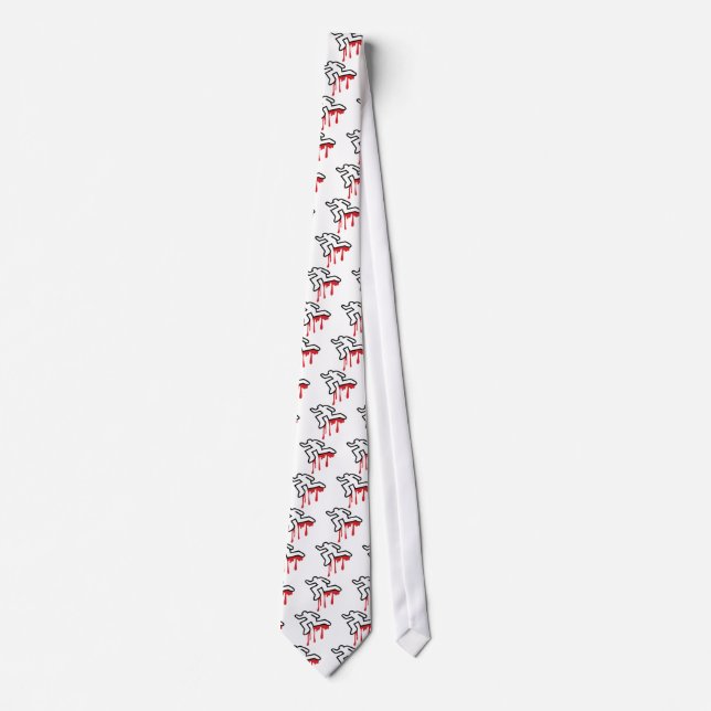 Coroner outline  dead body murder tie (Front)