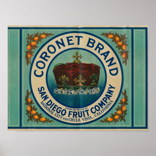 Coronet Lemon LabelChula Vista, CA Poster (Front)