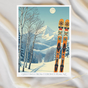 Coronet Peak New Zealand ski vacation Postcard