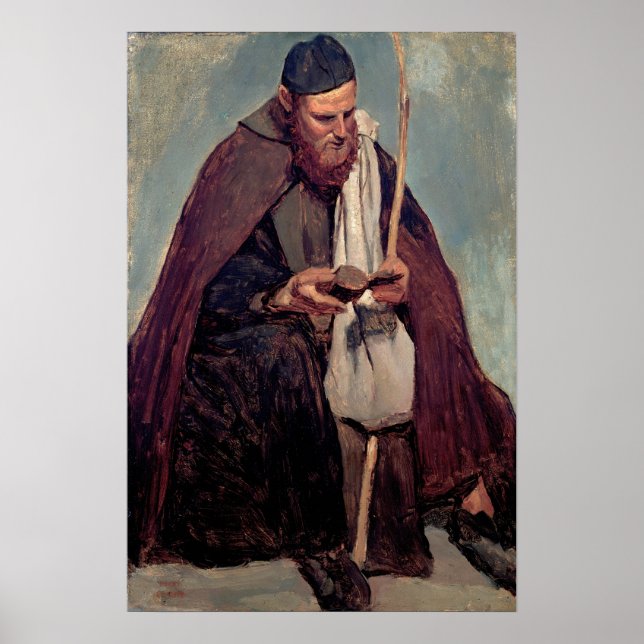 Corot - Italian Monk Reading Poster (Front)