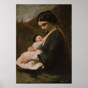 Corot - Mother And Child Poster