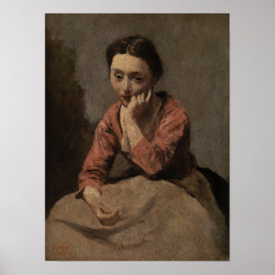 Corot - Pensive Young Woman Poster
