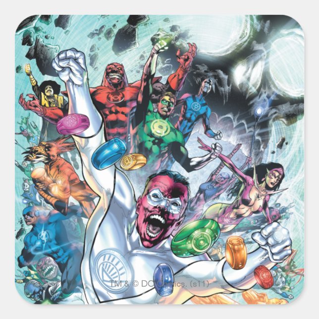 Corp Group with Rings Square Sticker (Front)