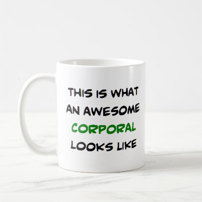 corporal, awesome coffee mug (Left)
