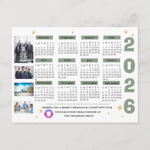 Corporate 2026 Calendar Business Company Logo Holiday Postcard