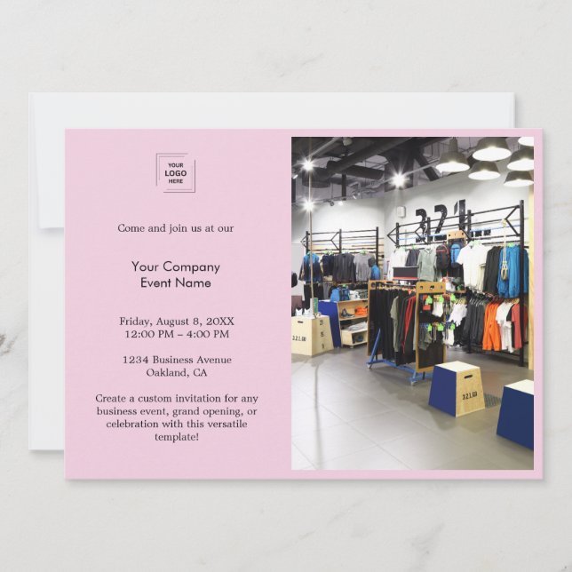 Corporate 5x7 Photo Event Invitation Design (Front)