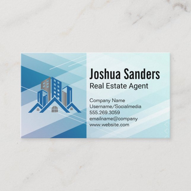 Corporate and Residential Buildings | Real Estate Business Card (Front)