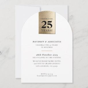 CORPORATE ANNIVERSARY luxury business gold black Invitation