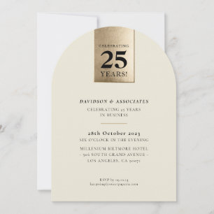 CORPORATE ANNIVERSARY luxury ivory black gold Invitation