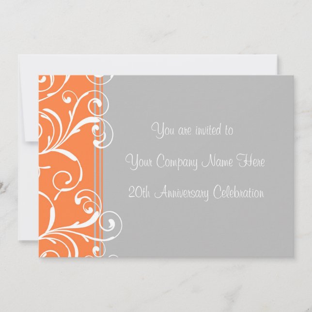 Corporate Anniversary Party Invitations Orange (Front)