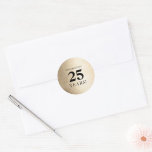 CORPORATE ANNIVERSARY stylish business black gold Classic Round Sticker