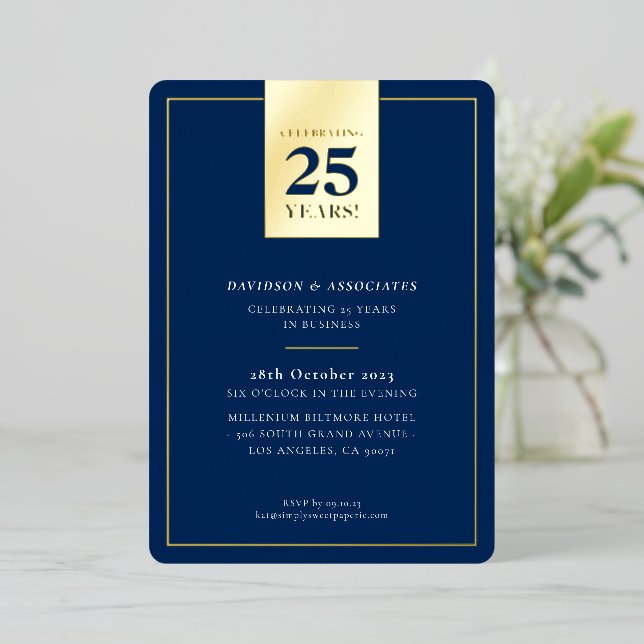 CORPORATE ANNIVERSARY stylish business navy gold (Standing Front)