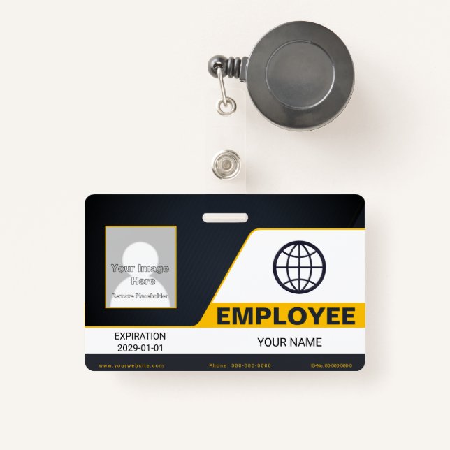 Corporate Badge ID Badge (Front with Retractable)
