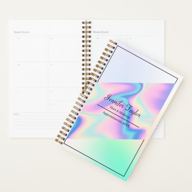 Corporate Beauty Salon Makeup Artist Holographic Planner (Display)