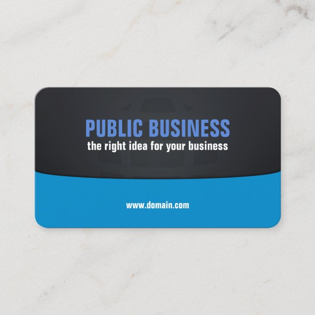 Corporate Black and Blue Business Card (Front)