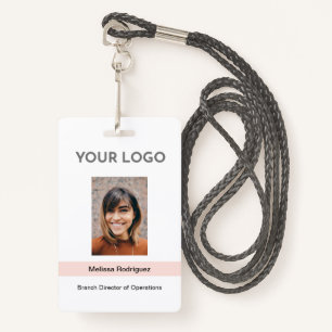Corporate Blush Pink Employee Photo ID ID Badge