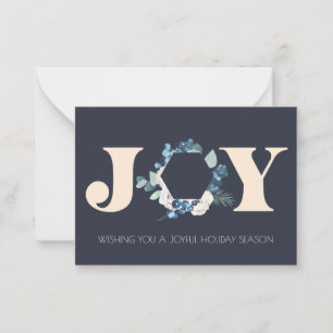 Corporate botanical Joy Christmas wreath Card