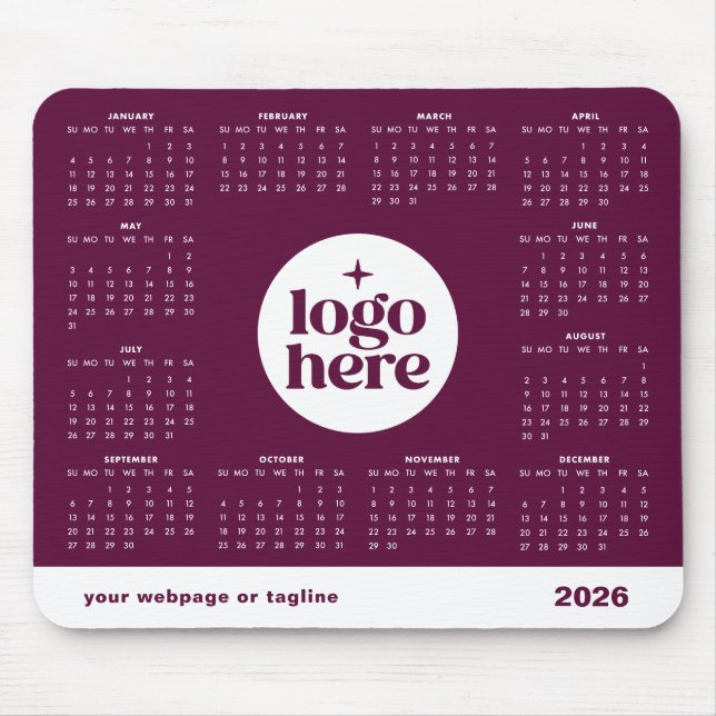 Corporate Branded Business Logo 2026 Calendar Mouse Mat (Front)