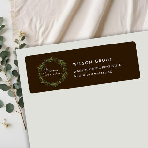 CORPORATE BROWN BERRY WREATH CHRISTMAS ADDRESS