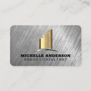 Corporate Building   Metal Texture Background Business Card