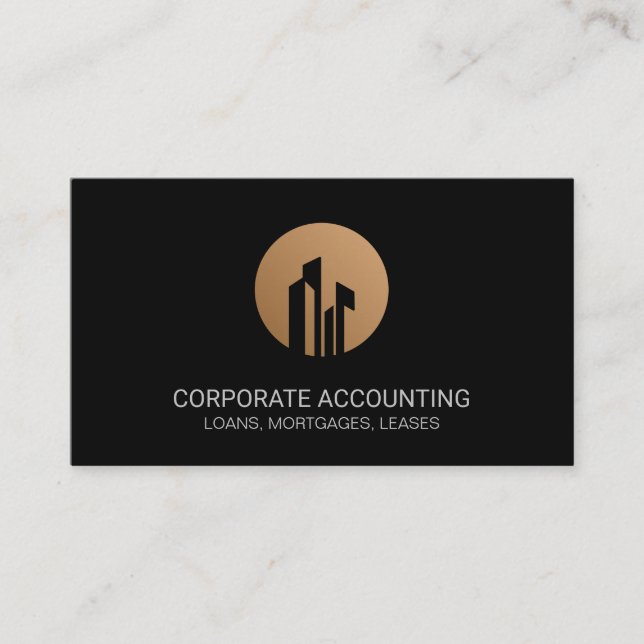 Corporate Buildings Icon Business Card (Front)