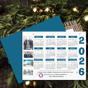 Corporate Business 2026 Calendar with Company Logo Holiday Postcard