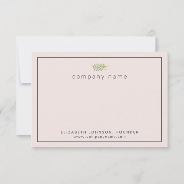 Corporate Business Blush|Charcoal Thank You Card (Front)