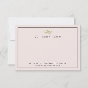 Corporate Business Blush Charcoal Thank You Card