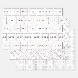 Corporate Business Brand Logo, Staggered Elegant Wrapping Paper Sheet