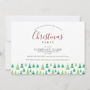 Corporate Business Christmas Trees Holiday Party Invitation