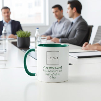 Corporate Business Company Logo Custom Green Mug